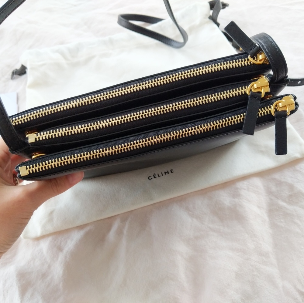 NWT AUTH CELINE Black Trio Crossbody Bag - Picture 7 of 8